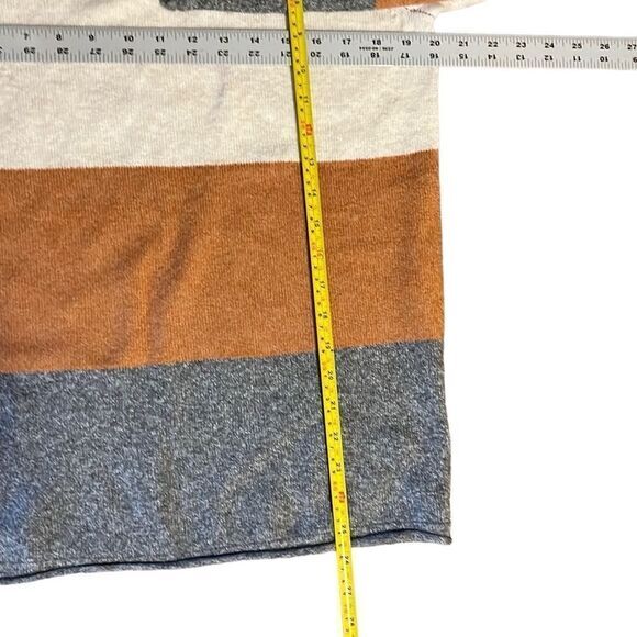 Pinque Gina Womens Sweater XL Crew Neck Striped Pullover Rust Stone Combo NWT - Picture 6 of 9